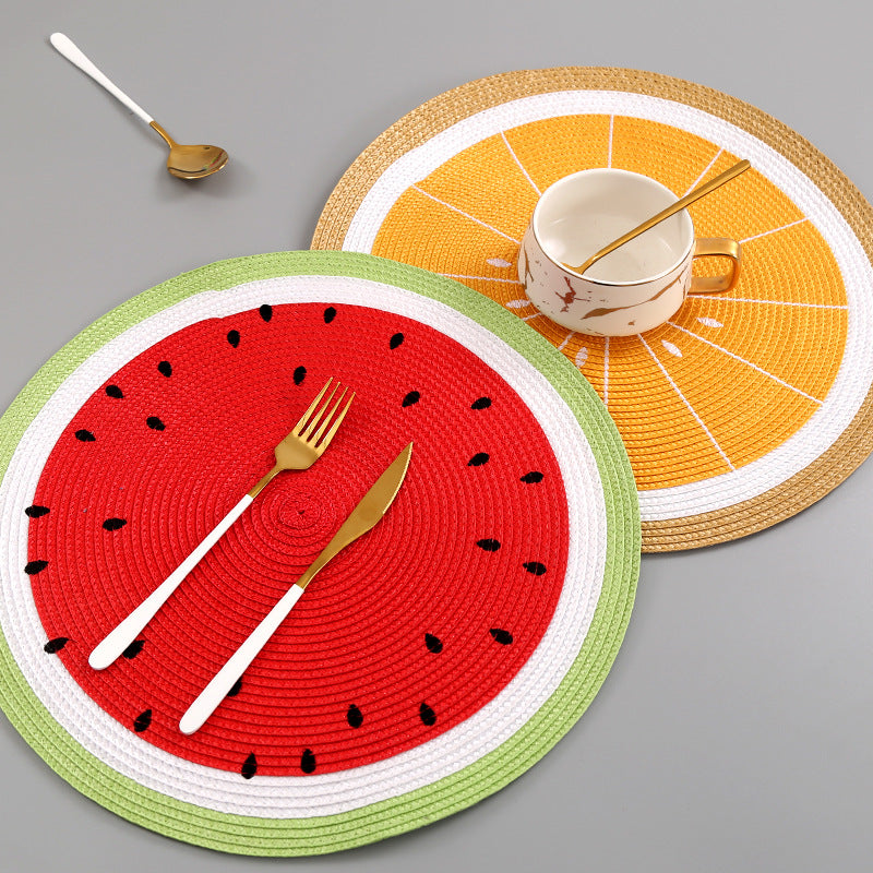 pp woven round western food mat insulation mat table mat