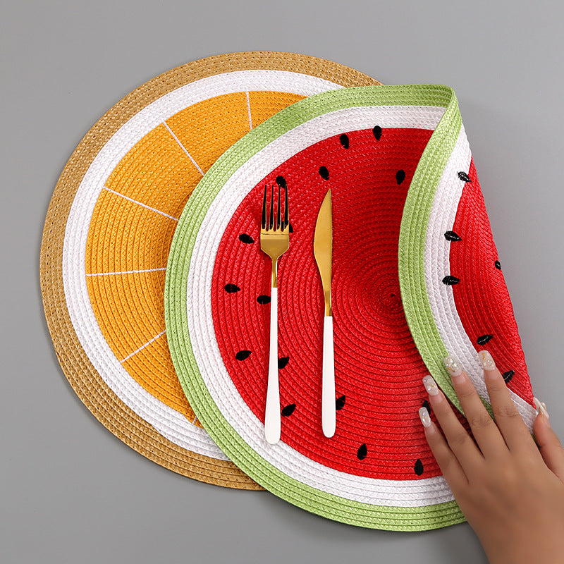 pp woven round western food mat insulation mat table mat